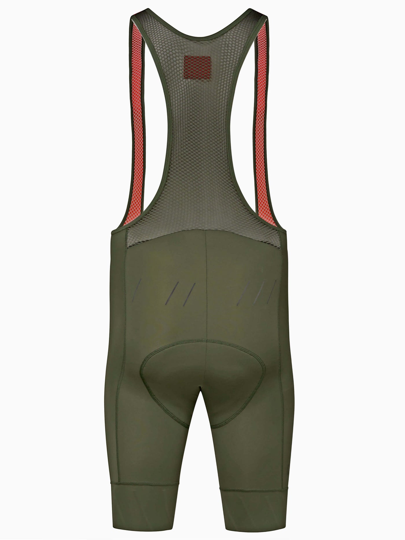 CHPT3 men's Grand Tour Bib shorts, in Forest Green viewed from back#color_forest-green
