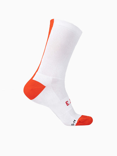 CHPT3 Road Socks in white and fire red #color_fire-red
