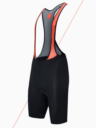 CHPT3 men's Grand Tour Bib shorts, in Carbon black viewed from side#color_carbon-black