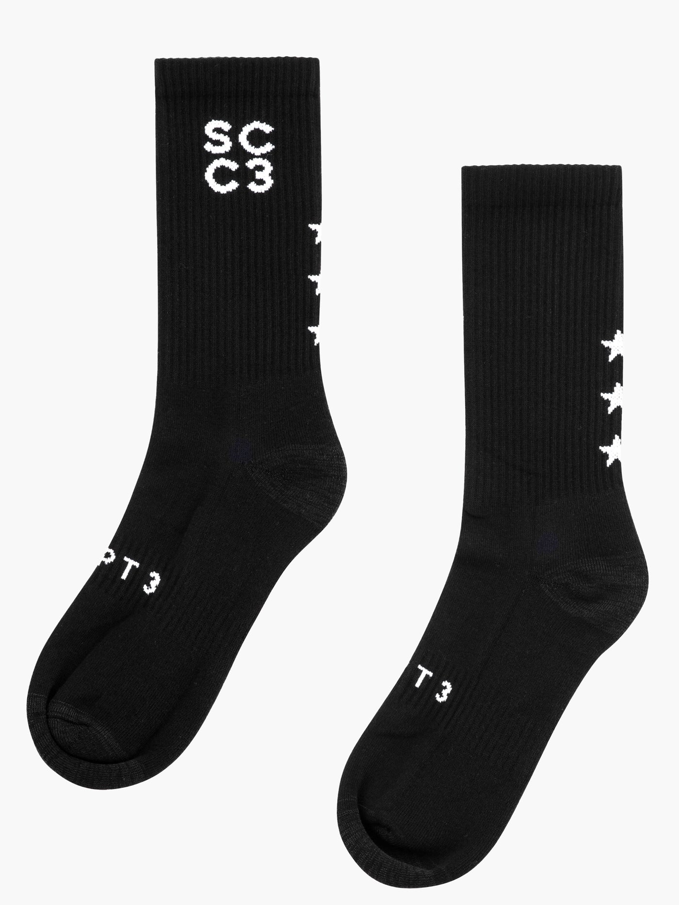 CHPT3 Sporting Club SCC3 Tube socks, left flat view #colour_black