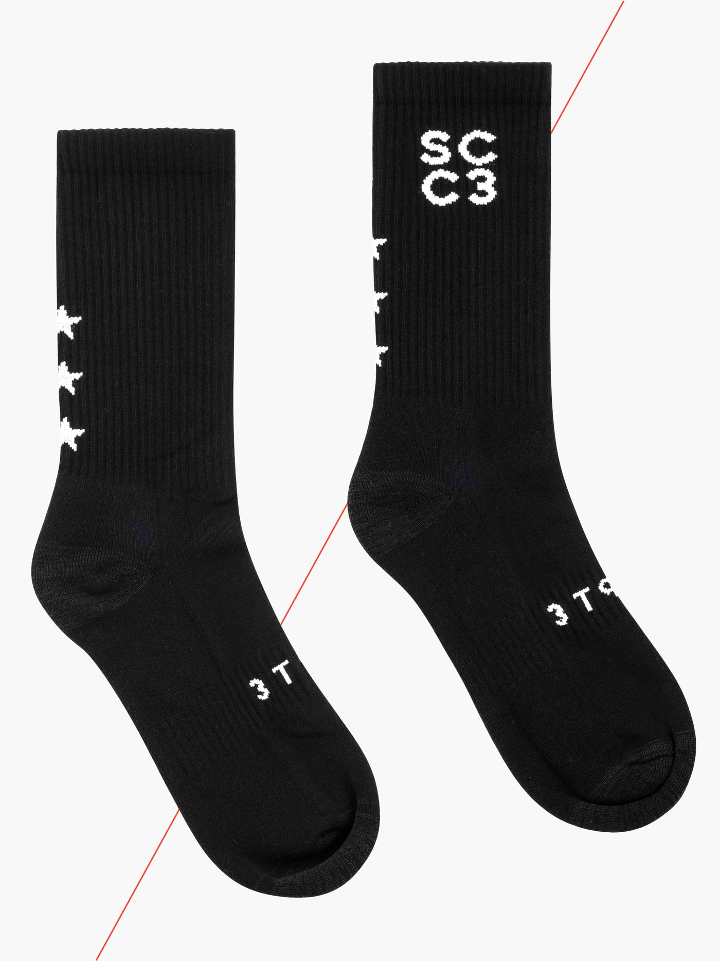 CHPT3 Sporting Club SCC3 Tube socks, flat view #colour_black