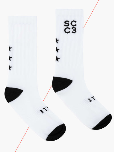 CHPT3 Sporting Club SCC3 Tube socks, flat view #colour_white