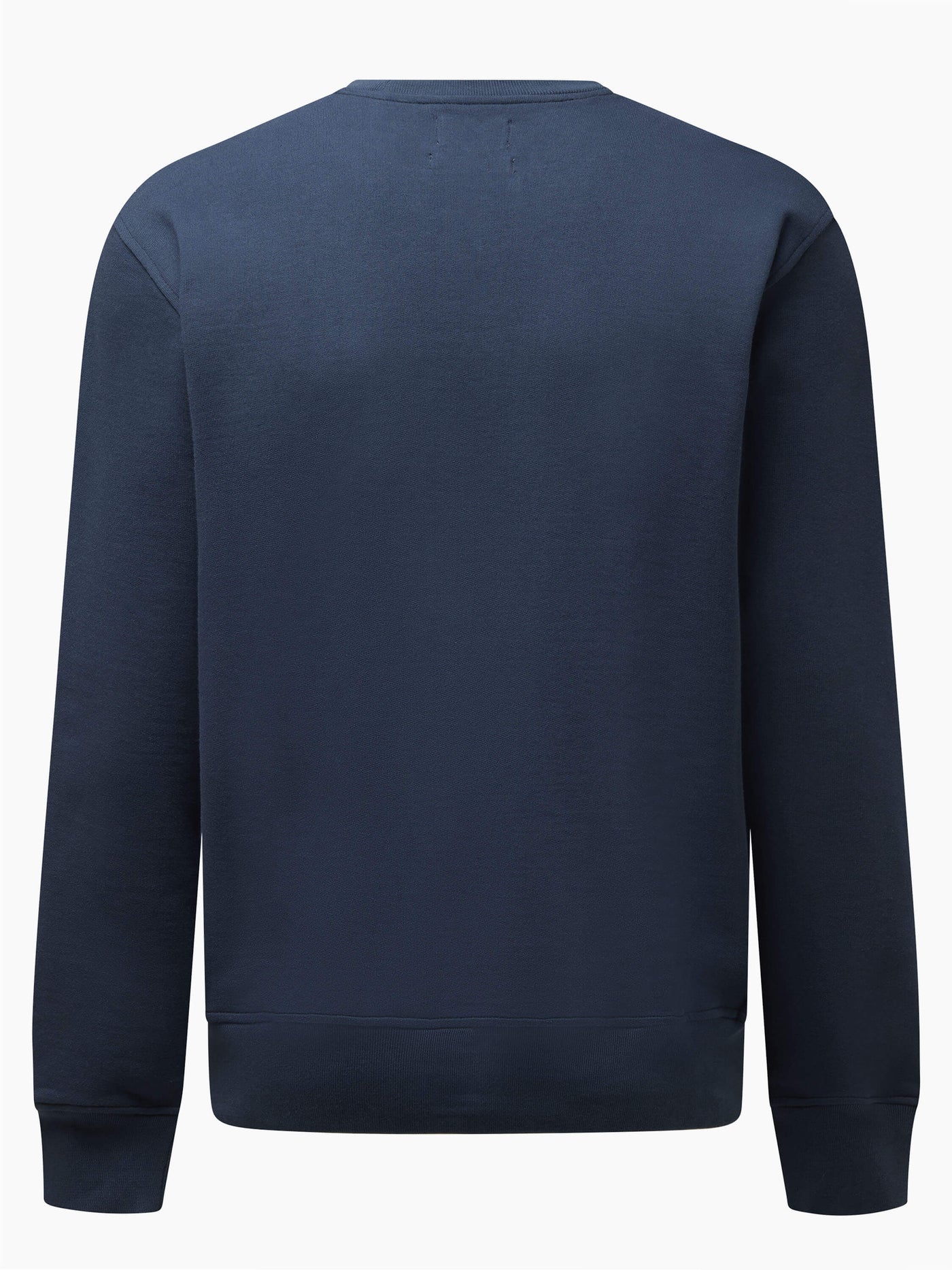CHPT3 Elysée mens cotton sweatshirt in Outer Space navy blue, viewed from the back #color_outer-space-blue
