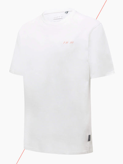 CHPT3 Elysée men's organic cotton t-shirt in colour white, pictured side on #color_white