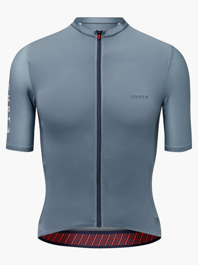 CHPT3 Men's Aero short sleeve jersey, in Storm Blue, viewed from front. #color_storm-blue