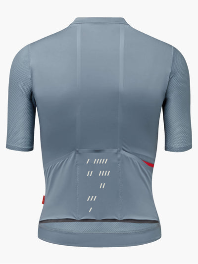 CHPT3 Men's Aero short sleeve jersey, in Storm Blue, viewed from back. #color_storm-blue