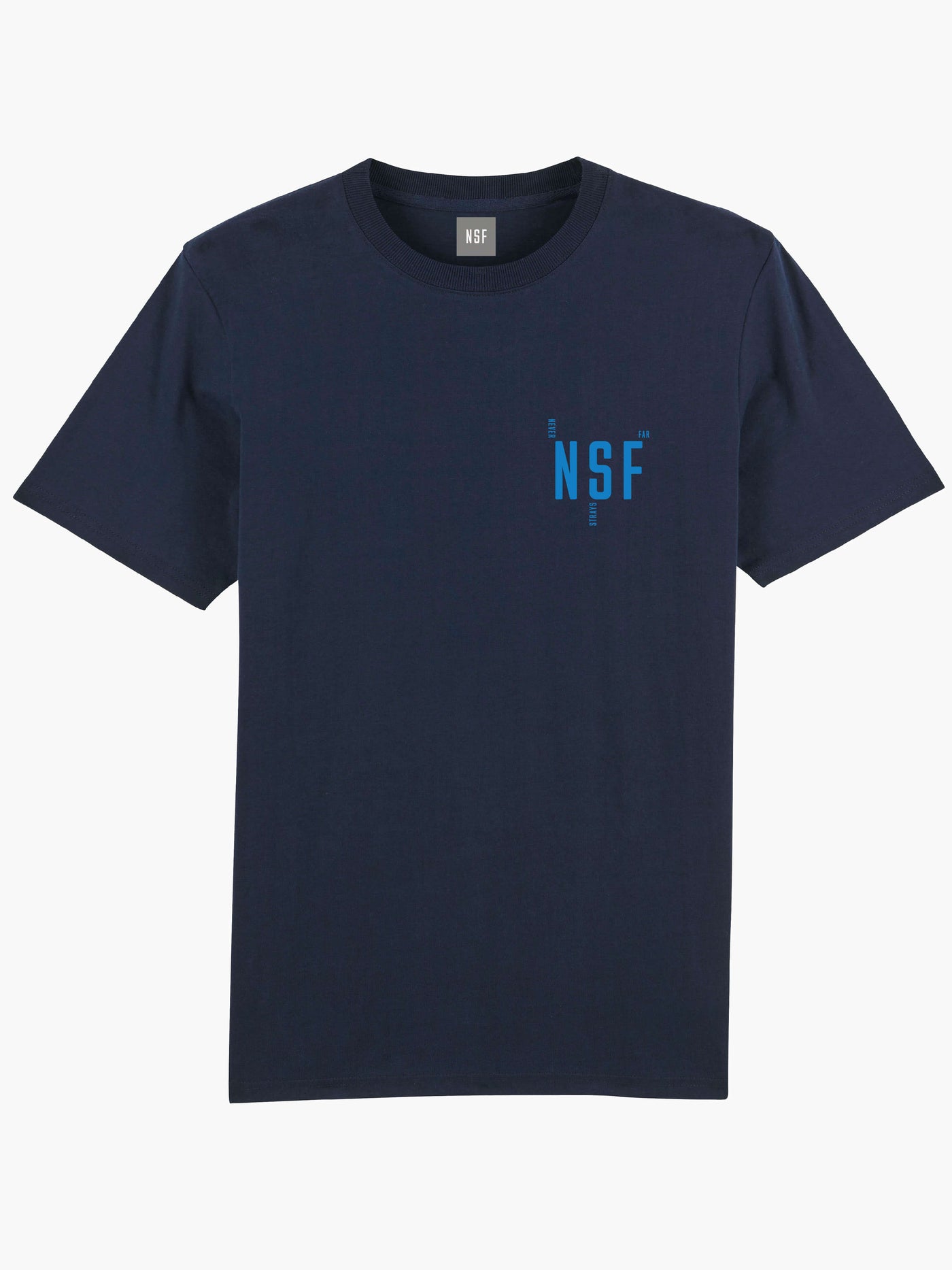 Never Strays Far T-shirt in Navy blue #color_navy-blue