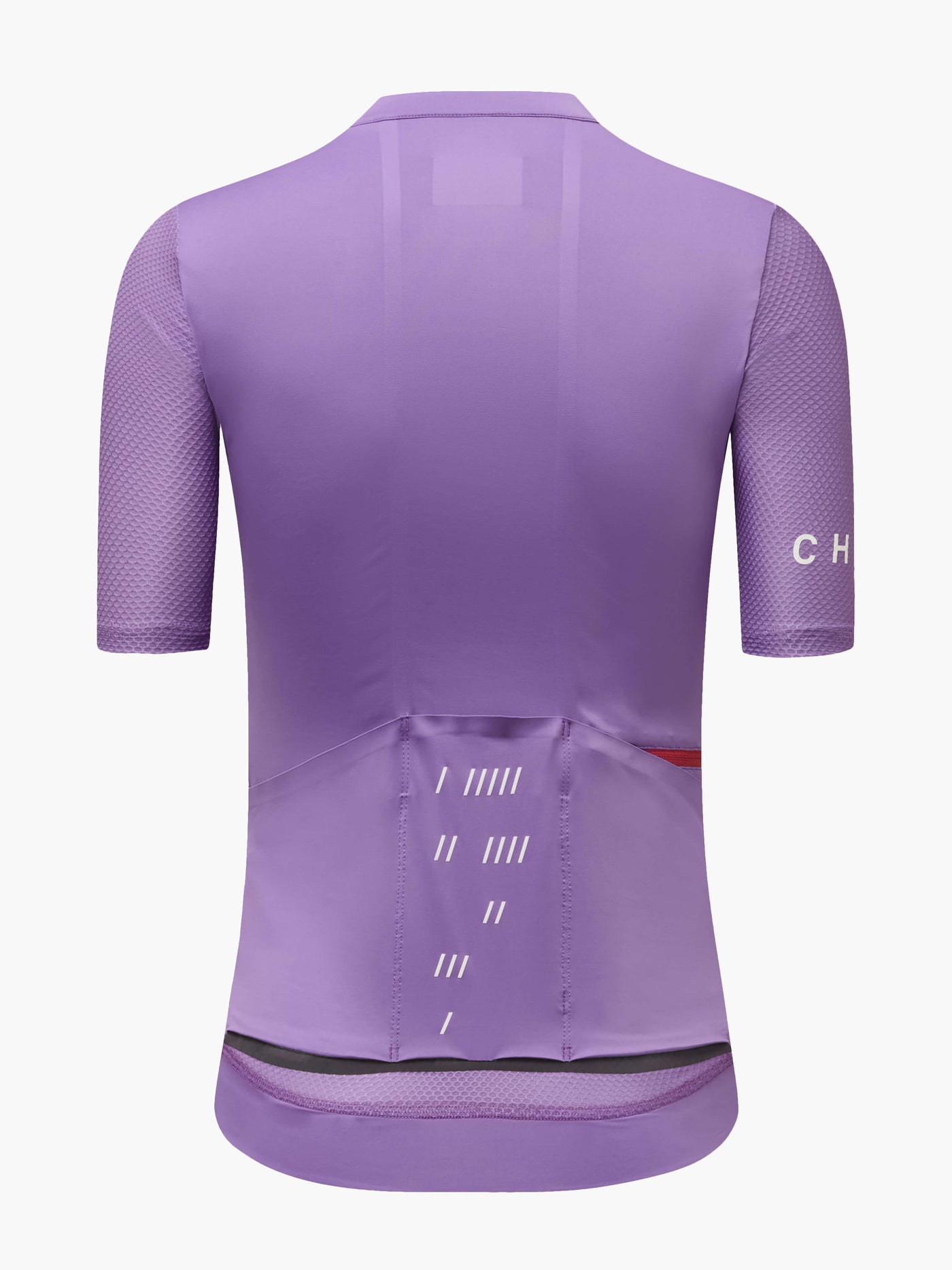 CHPT3 women's short sleeve Aero jersey, in Electric Lavender, viewed from back#color_electric-lavender