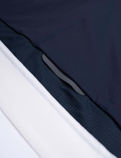 Detail shot of CHPT3 Biarritz Cycling Jersey in Blue and White 