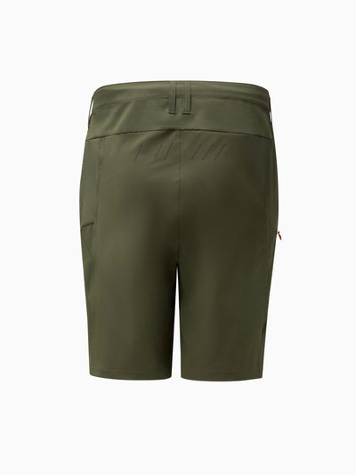 CHPT3 Mens Tech Shorts in Green Colour Rear View showing slash graphics and 2 belt loops #color_forest-green