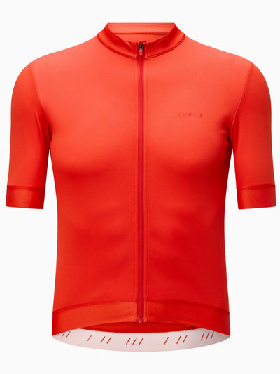 Flat photo of CHPT3 Men's Most Days jersey in Fire Red#color_fire-red