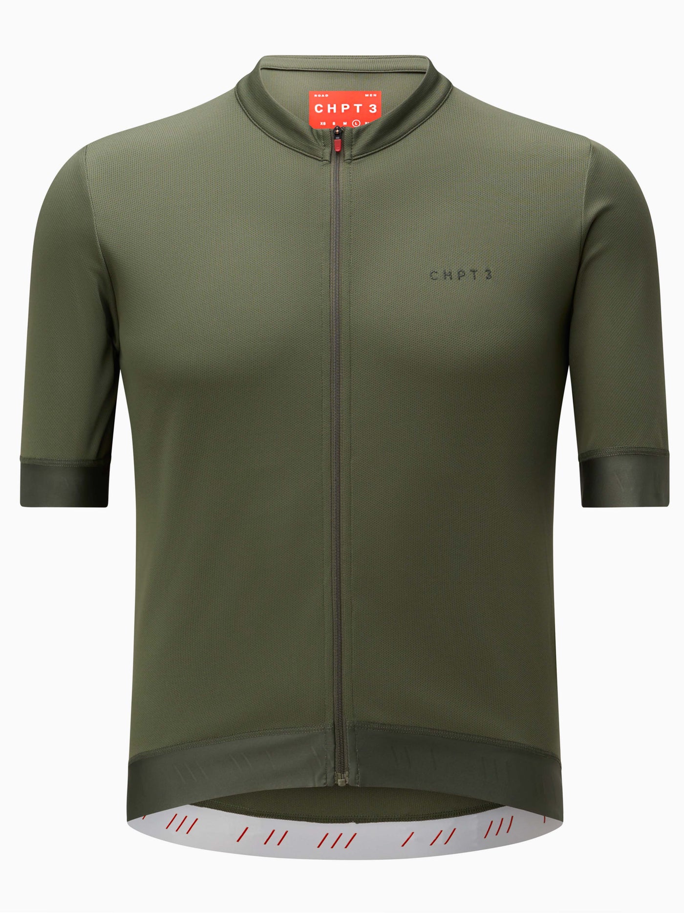 Flat photo of CHPT3 Men's Most Days jersey in Forest Green #color_forest-green