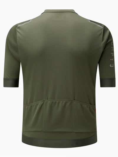 Flat photo from the rear of CHPT3 Men's Most Days jersey in Forest Green #color_forest-green