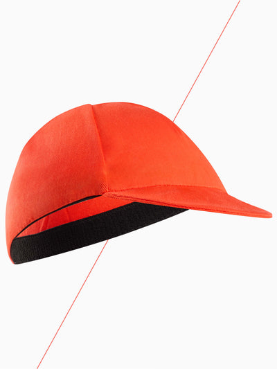 CHPT3 cotton cycling cap in Fire Red #color_fire-red