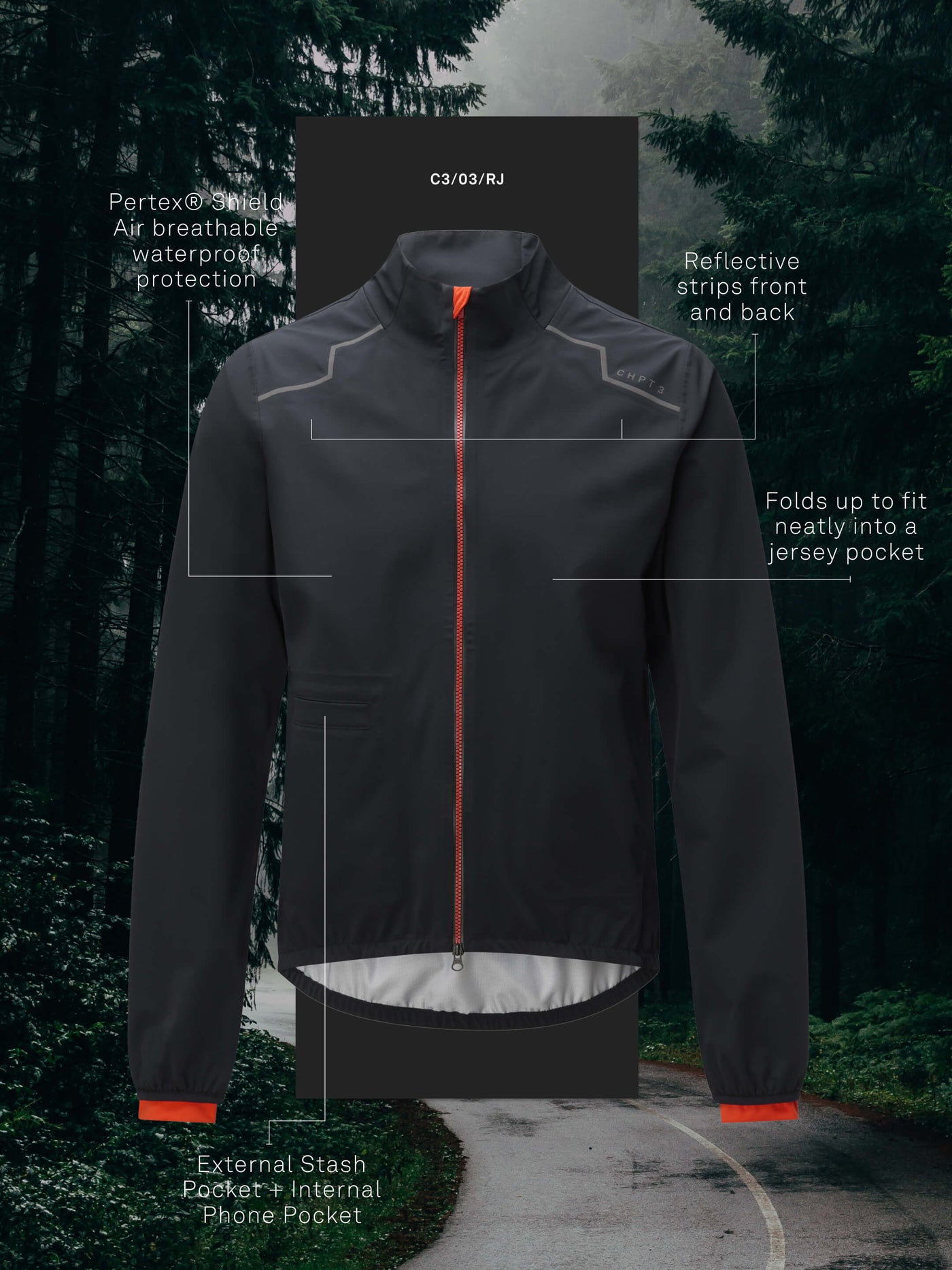 Men's Rain Repeller Jacket - Carbon Black
