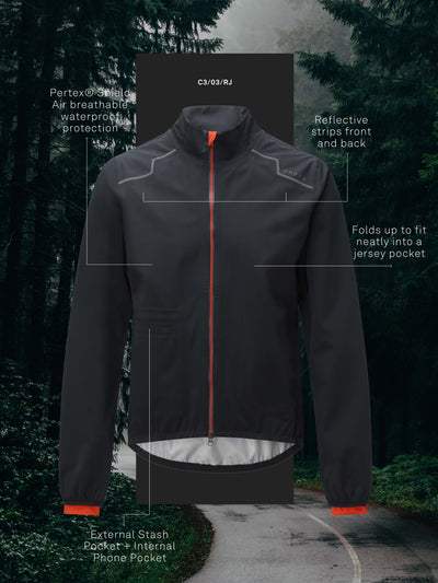 Men's Rain Repeller Jacket - Carbon Black