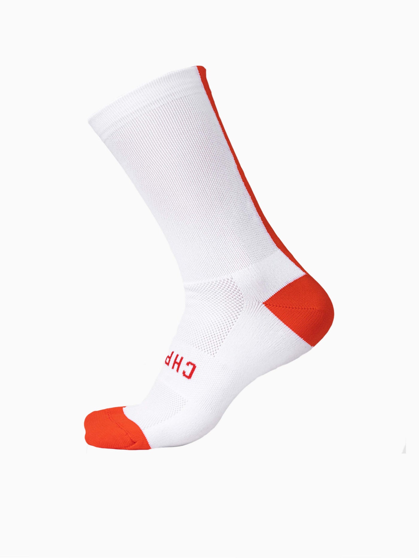 CHPT3 Road Socks in white and fire red #color_fire-red